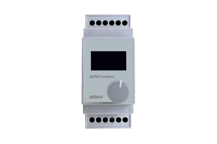 Терморегулятор Compact на шину DIN с датчиком температуры на проводе 16А ДЕВИ 140F5020R