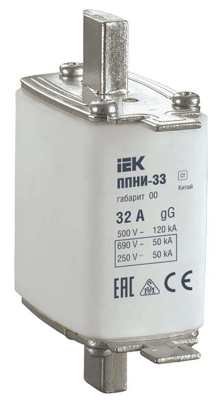Вставка плавкая ППНИ-33 32А габарит 00 IEK DPP10-032