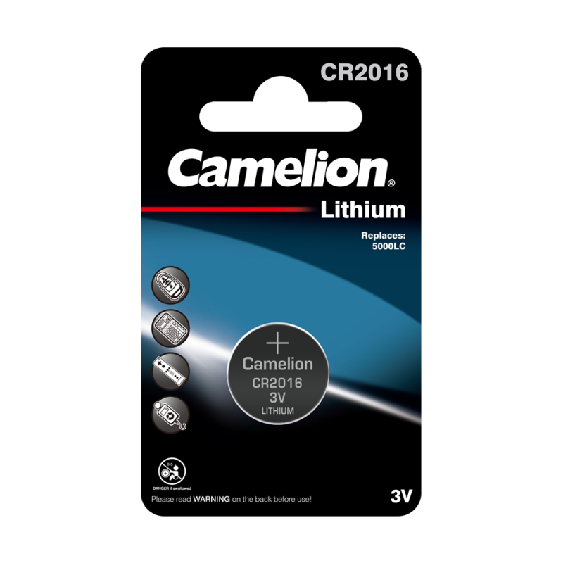 Элемент питания литиевый CR2016 BL-1 (блист.1шт) Camelion 3068