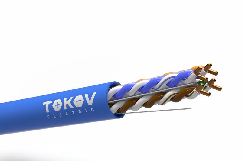 Кабель витая пара U/UTP 4х2х23WG (0.57мм) кат.6 PVC Fluke tested (м) PRO TOKOV ELECTRIC TKP-C08-U/UTP-42-6-305