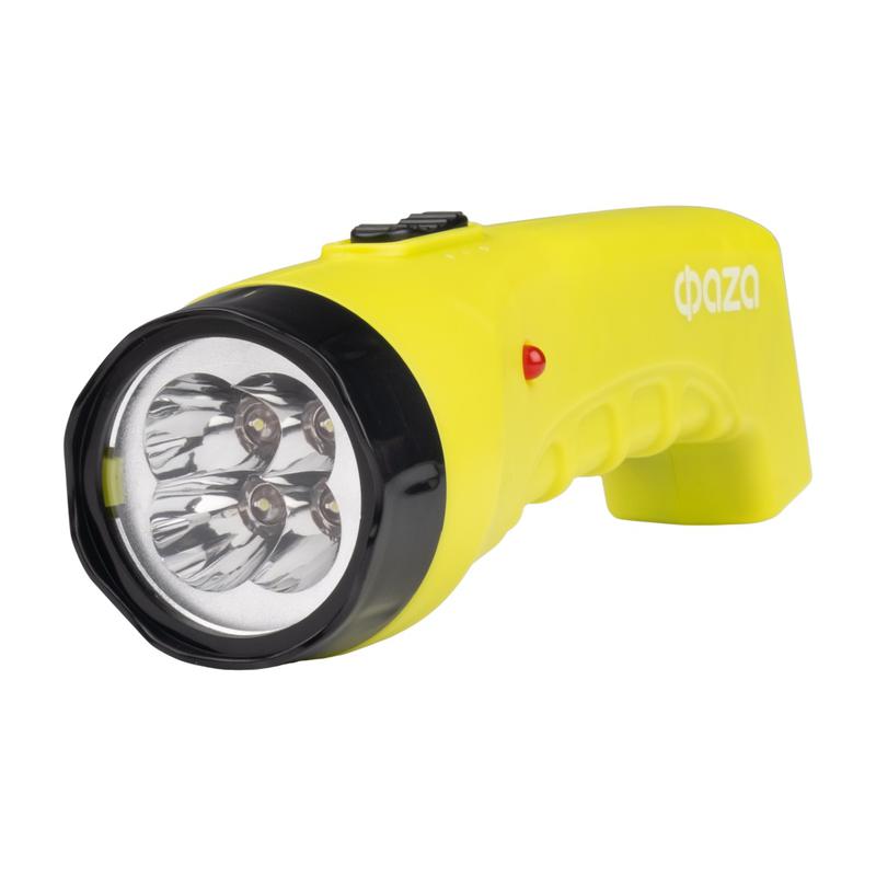 Фонарь аккумуляторный ручной AccuF2-L04-gn 4LED 2 режима: 100проц./25проц. аккум. 0.4А.ч выдвижная вилка индикатор зарядки зел. ФАZА 2857859