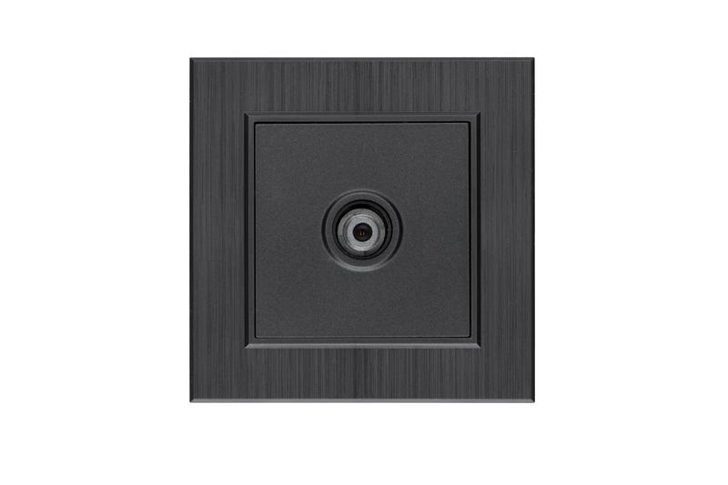 Розетка TV проходная Karea LINE STAR дым. металлик Makel 86050007