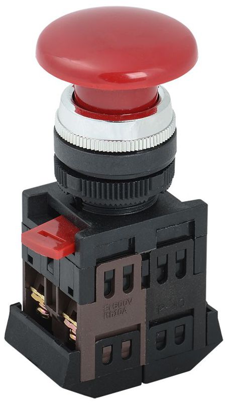 Кнопка "Грибок" AEА-22 d22мм 1НО+1НЗ красн. GENERICA BBG30-AEA-K04