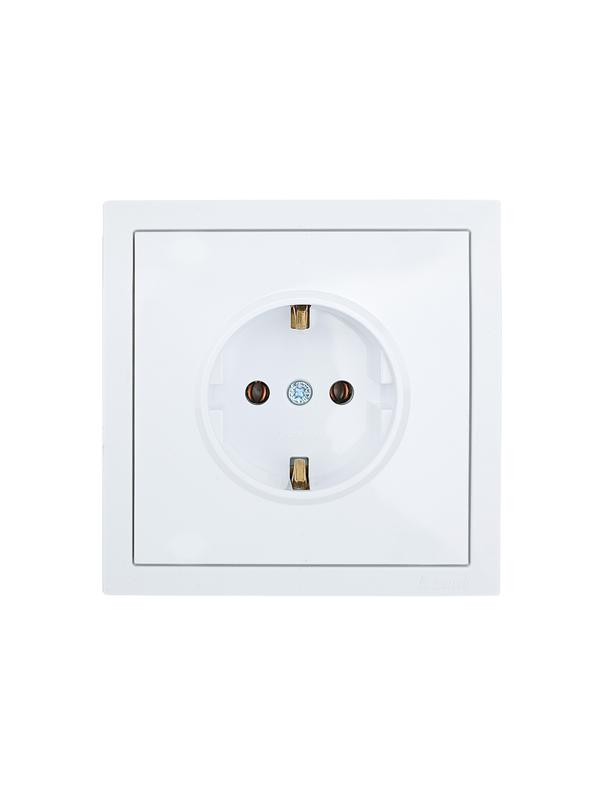 Розетка 1-мест. с/з ПБТ СП ZIMA безвинт. зажим бел. LEZARD 704-0288-122BQC
