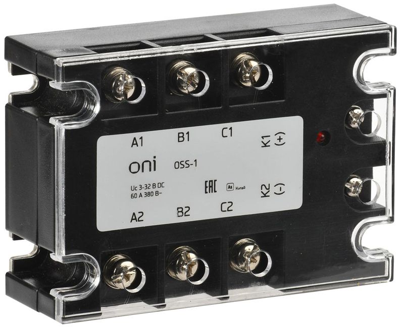 Реле твердотельное OSS-1 60А 380В AC 3-32В DC ONI OSS-1-3-60-B