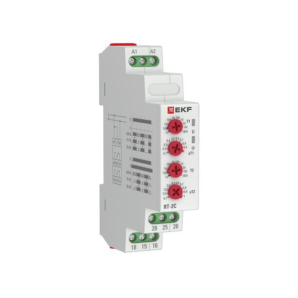 Реле времени RT-2C 12-240В 2 регулир. порога времени 2 исп. конт. PROxima EKF rt-2c-12-240