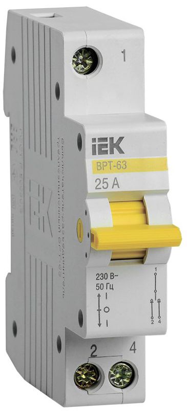Выключатель-разъединитель трехпозиционный 1п ВРТ-63 25А KARAT IEK MPR10-1-025