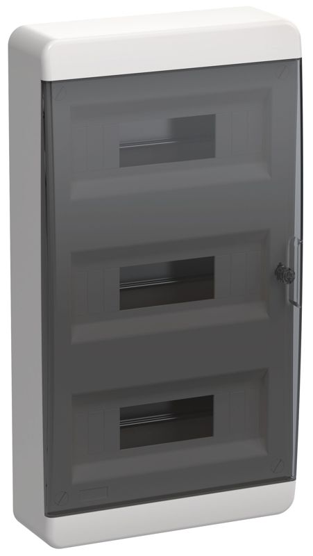 Корпус ЩРН-П-36 TEKFOR IP41 черн. прозр. дверь пластик. IEK TF5-KP12-N-36-41-K01-K03