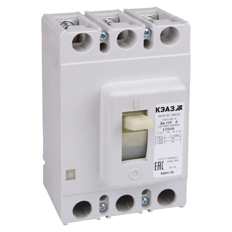 Выключатель автоматический 3п 320А 3200Im 20кА ВА04-36-340010 УХЛ3 690В AC КЭАЗ 107556