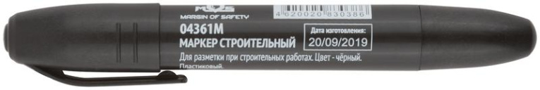 Маркер перманентный строительный черн. MOS 04361М