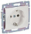 Розетка 1-м СП Valena 16А IP21 230/250В 2P+E с заземл. защ. шторки на винтах механизм бел. IEK 774421