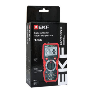 Мультиметр цифровой MS18C Professional EKF In-180701-pm18C Мультиметр цифровой MS18C Professional EKF In-180701-pm18C