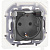 Розетка 1-м СП Inspiria 16А IP44 250В 2P+E защ. шторки с крышкой немецк. стандарт механизм алюм. IEK 673742