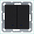 Выключатель 2-кл. 10А IP20 с подсветкой механизм черн. матовый soft touch Jasmart G3023NPB