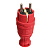 Вилка прямая с заземл. IP44 каучук красн. TOKOV TKE-C13-KV-Z