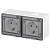 Розетка Эксперт 11-2503-01 2х2P+E гориз. IP55 16А-250В ОУ бел. Эра Б0063264