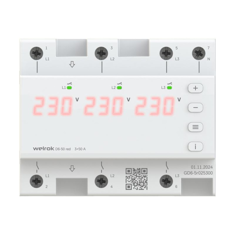 Реле напряжения D6-50 red Welrok 4660251140403