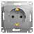 Розетка 1-м СП Glossa 16А IP20 с заземл. механизм алюм. SE GSL000343