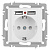 Розетка 1-м СП Accent 6-410-01М 16А IP20 250В P+E Schuko защ. шторки + 2хUSB бел. матов. Intro Б0063691