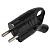 Вилка с заземл. угловая с кольцом 16А черн. Vx4-B ЭРА Б0039677