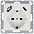 Розетка Shuko 16А с заземл. защ. шторки с 2-мя заряд. устройствами USB тип A+C 25Вт механизм бел. глянцевый Jasmart G5501USB-25W