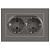 Розетка 2-м СП Accent 6-205-09 16А IP20 250В 2P+E Schuko AL/CU титан Intro Б0063500