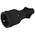 Розетка RX11-B-IP44 16А IP44 прямая с заземл. каучук черн. ЭРА Б0069325