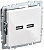 Розетка BRITE USB A+A 3.1А РЮ10-1-БрБ механизм бел. IEK BR-U21-D31-K01